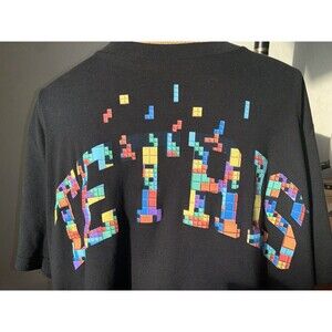 T-Shirt Tetris Logo Black with Multi color Tetris blocks graphic Size 2XL